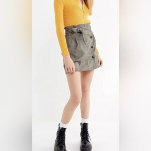 Urban Outfitters Black and White Plaid Mini Skirt